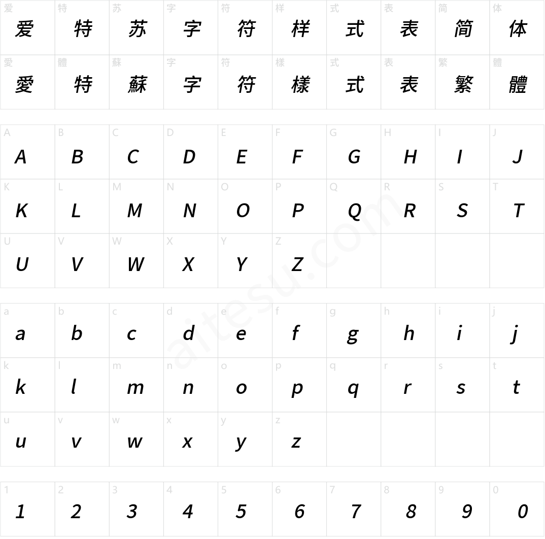 思源黑体斜体 Medium