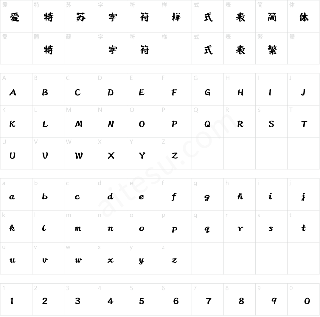 方正字汇-云阁妙趣体 简