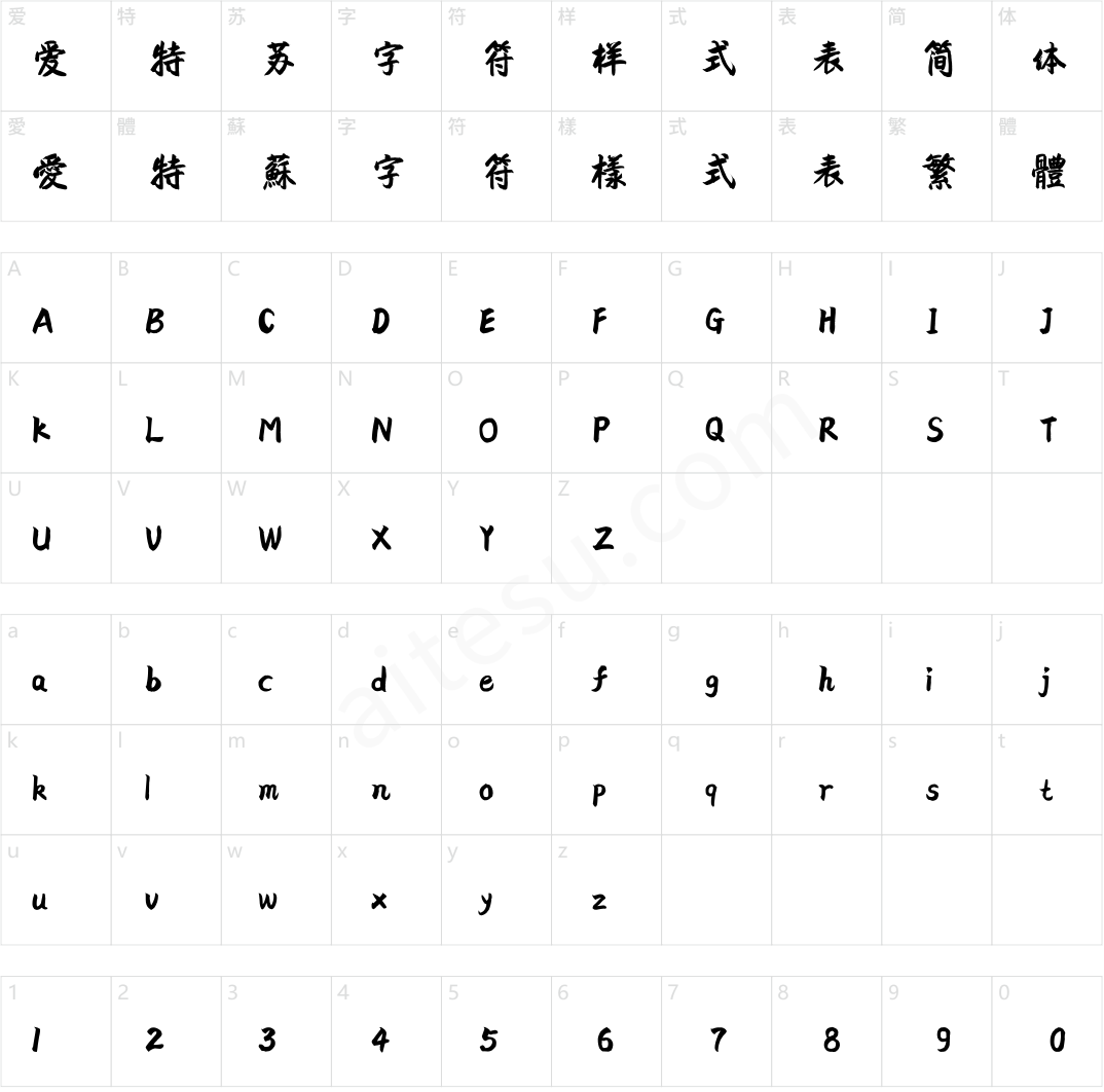 点字禄军行楷